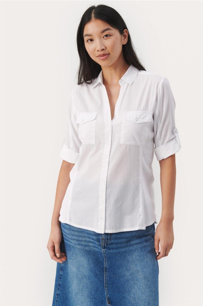 CORTNIA PW SH BLOUSE 30305975 110601 BRIGHT WHITE